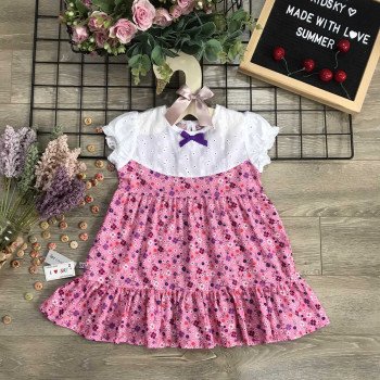 váy hoa đuôi cá tay búp bé gái 2-6